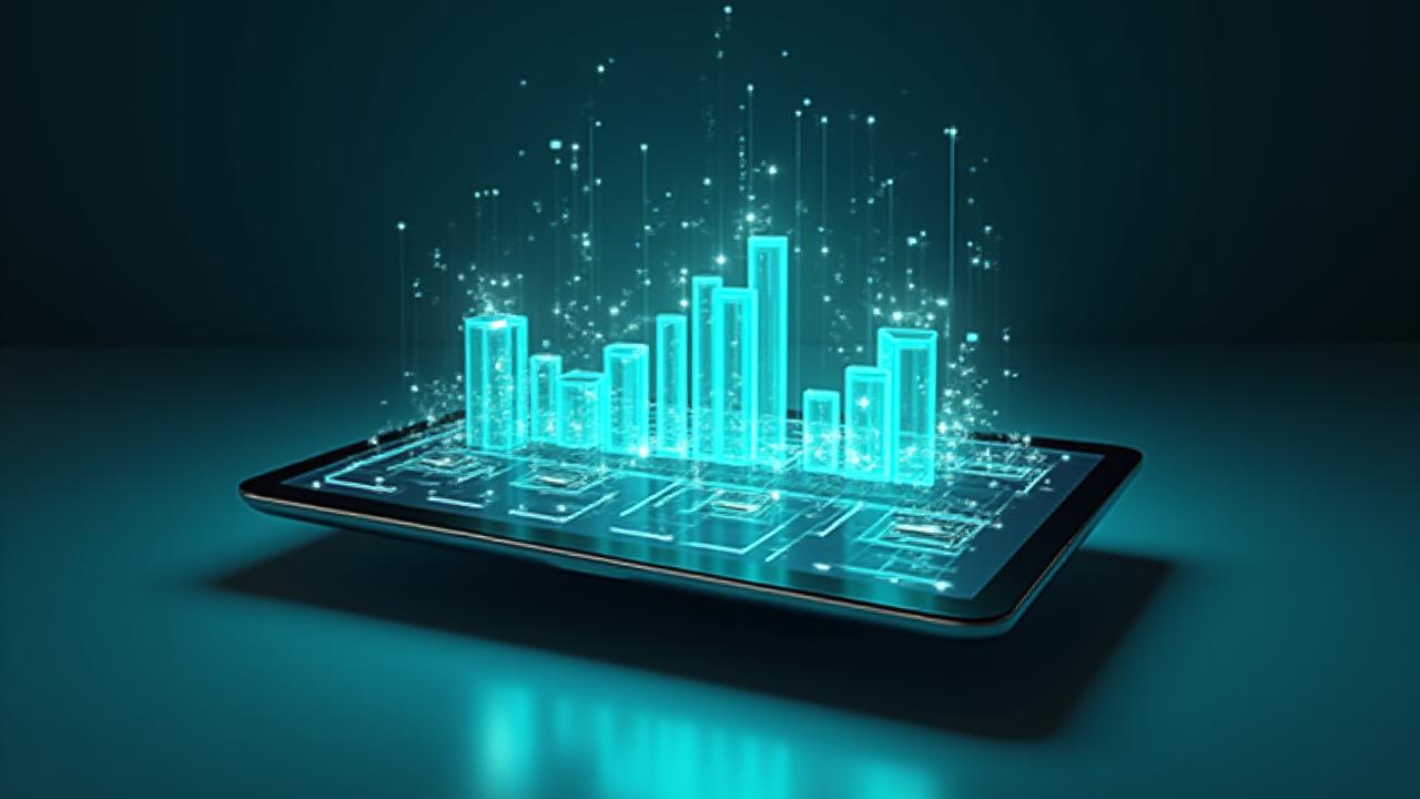 Modern digital dashboard showing retail growth metrics